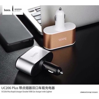 HOCO UC206 Plus Car Charger ที่ชาร์จในรถ USB 2Port + จุดบุหรี่ 2ช่อง