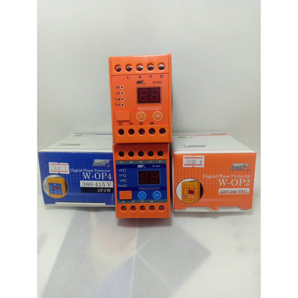 ไฟตก ไฟเกิน Phase Protector wip WOP 230VAC-440VAC Digital Volt Protection #WOP4#WIP