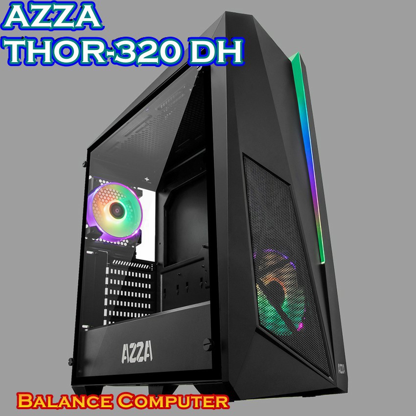 AZZA Thor 320 DH Mid Tower Tempered Glass Digital RGB Gaming Case With RF remote control
