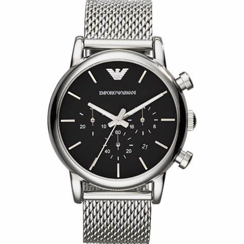 Armani Classic Style นาฬิกาข ้ อมือสายสแตนเลสสีดํา Ar1811 43mm