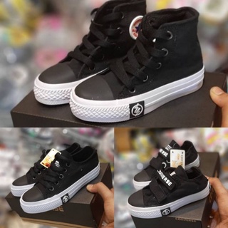 Hitam PUTIH Converse รองเท้าผ้าใบลําลอง สําหรับเด็ก มีสีดํา สีขาว