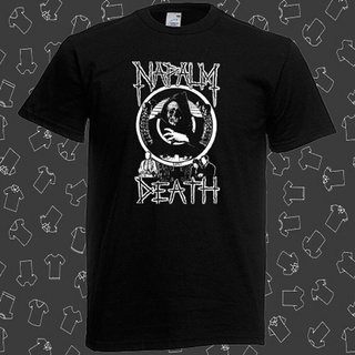 เสื้อยืดวินเทจขายดี เสื้อยืดลําลอง แขนสั้น พิมพ์ลายวงร็อค NAPALM DEATH สีดํา สําหรับผู้ชาย PNgipo18PMjcag05S-5XL