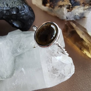 แหวนเงินหินสะเก็ดดาว Tektite Silver925 Ring