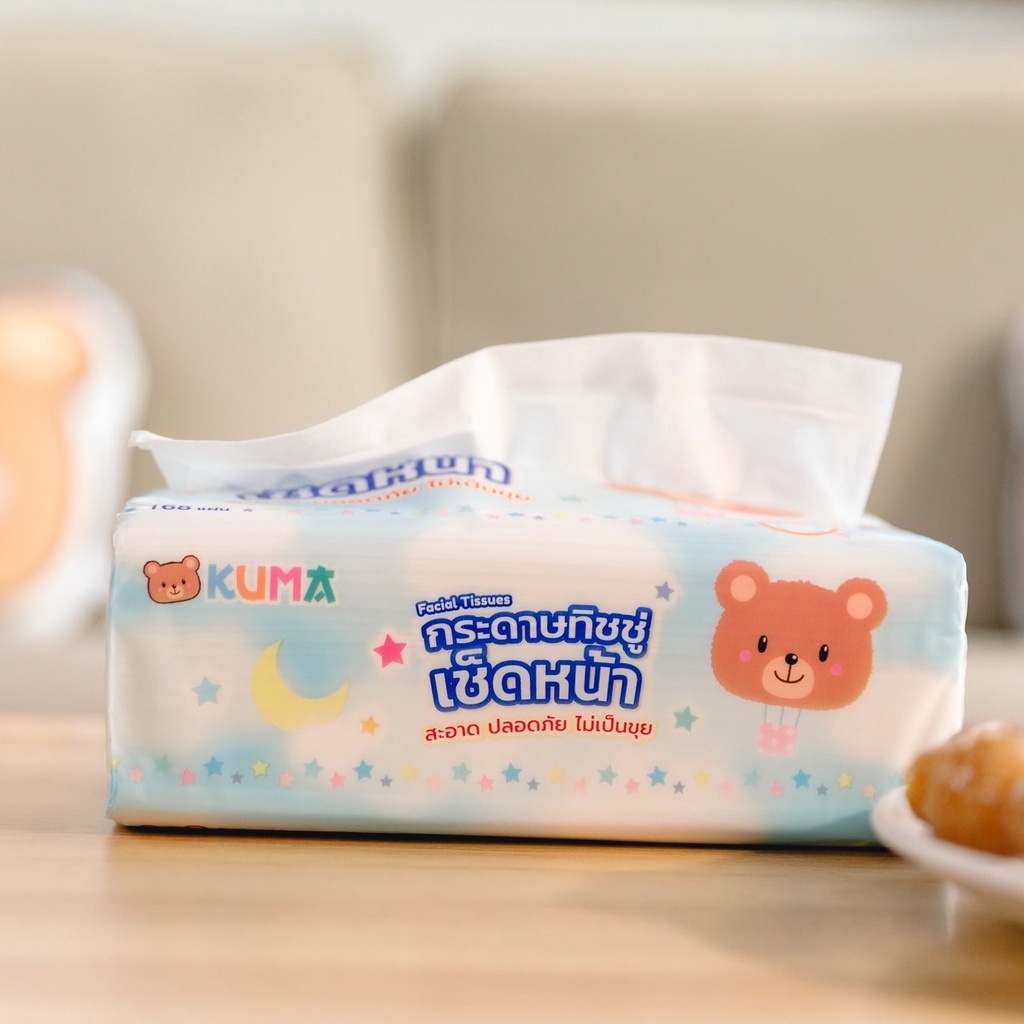 Megapro - (1 ลัง) KUMA กระดาษทิชชู่เช็ดหน้า คุมะ 168 แผ่น ยกลัง 50 ห่อ ทิชชู่คูมะ หนา 2 ชั้น - 6