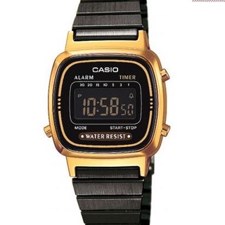 นาฬิกา casio คาสิโอผู้หญิง เรือนเล็กดำทอง LA-670WEGB **ของแท้เท่านั้น