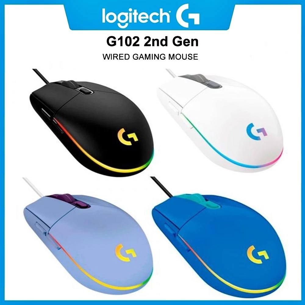 🔥ขายดีมาก🔥⚡️เมาส์เกมมิ่ง⚡️LOGITECH G102, G203, G502, G403 HERO LIGHTSYNC RGB 6 Button 8,000 DPI Gaming Mouse ประกัน 2ปี