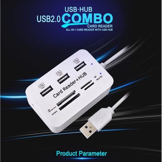 Micro USB Hub Combo 2.0 3 Ports Card Reader High Speed Multi USB Splitter Hub USB Combo All In One for PC Computer