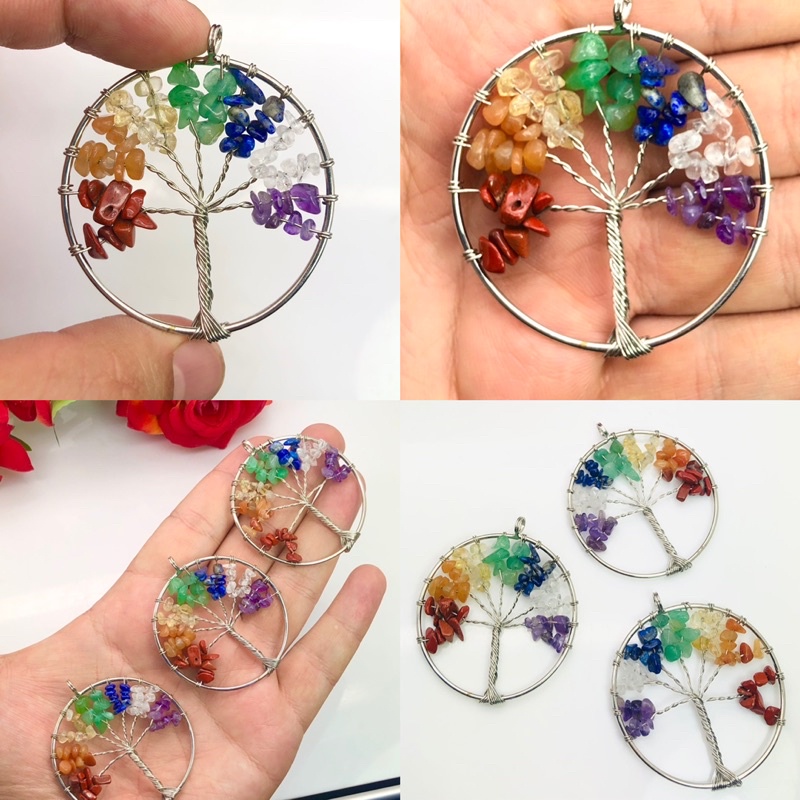 1 Pc Tree of Life pendant 7 Chakra necklace with 18 inch long Chain Tree of life necklace pendant