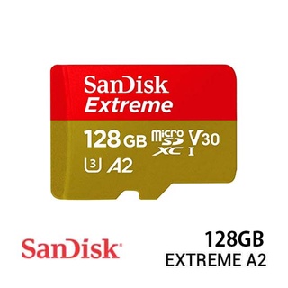 SanDisk Extreme microSDXC, SDXC, 128GB, V30, U3, A2, UHS-1, 160MB/s R, 100MB/s W, (SDSQXA1-128G-GN6AA) สำหรับกล้อง