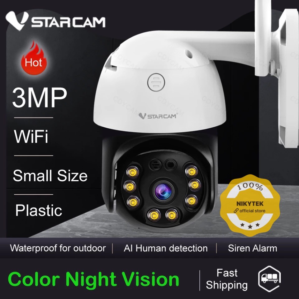 VStarcam กล้องวงจรปิด IP OUTDOOR  1296P Full HD 3MP  รุ่น CS64