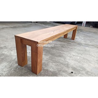 furnitur99 ม้านั่งยาวไม้สักแท้ 38*200*45cm สวยงามทนทาน ใช้งานได้หลายสิบปี