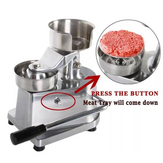 เครื่องกดเนื้อเบอร์เกอร์ 10cm ทำแฮมเบอร์เกอร์ กดเนื้อ กว้าง10cm. Manual hamburger meat pie making machine