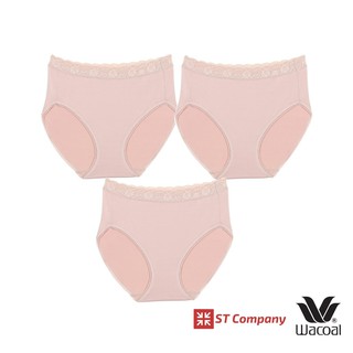 Wacoal Panty กางเกงใน ทรง เต็มตัว ขอบลูกไม้ สีเบจ BE (3 ตัว) รุ่น WU4M02 กางเกงในผู้หญิง ผู้หญิง วาโก้ เต็มตัว ชุดชั้นใน