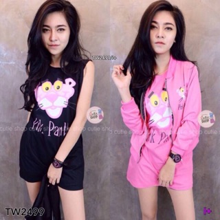 Set 2 ชิ้น Pink panther | มินิเดรส+แจ็คเก็ต