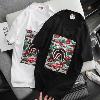 เสื้อยืดงานป้าย Supreme สีขาว-ดำ