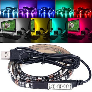 สายไฟ LED RGB เปลี่ยนสีได้ 5V USB 1 เมตร พร้อมรีโมต 3 คีย์