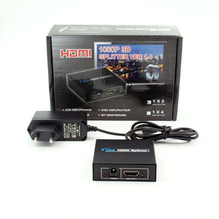 HDMI SPLITTER 1080P 3D VER 1.4 ตัวแยก HDMI 1 IN 2 OUT (เช้า 1 ออก 2 )  เครื่องขยายสัญญาณภาพและเสียง