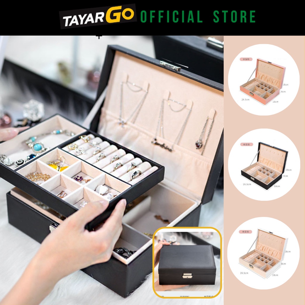 Jewellery Box Jewellery Organizer กล่องเครื่องประดับกล่องเก็บเครื่องประดับกล่องเครื่องประดับถาด Eari