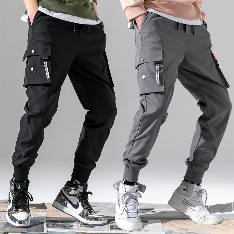 COD M-5XL กางเกงลำลองผู้ชายสีดำหลวมแฟชั่น