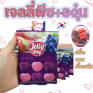 💖เจลลี่ผลไม้พีชองุ่น💖JELLY DAY Peach+Grape 63g ขนมเกาหลี เจลลี่เดย์  젤리데이 เยลลี่เกาหลี