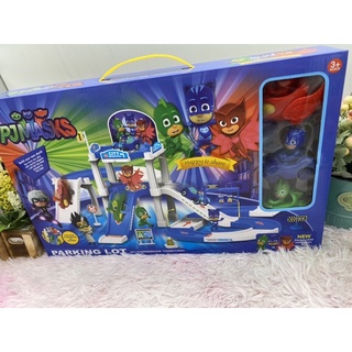 🌈ของเล่นเด็ก PJ MASKS รถของเล่น CITY Beauty พีเจ แมส ลานสวนสนุกพีเจแมส ลานรถ Parking lot รุ่นสวนสนุกสไลเดอร์