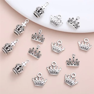 จี้รูปมงกุฎ สไตล์วินเทจ สําหรับทําเครื่องประดับ สร้อยคอ DIY จํานวน 20 ชิ้น ต่อชุด
