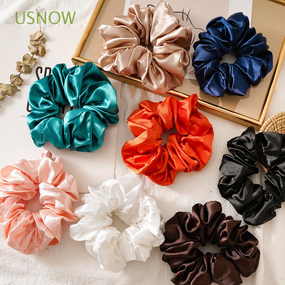 USNOW Girls Oversized Scrunchies Smooth Elastic Hair Bands Big Rubber