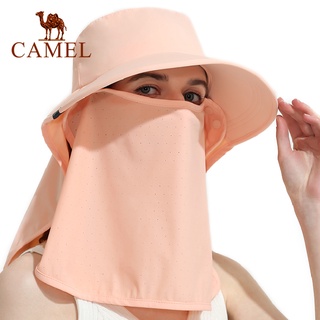 Camel หมวกชาวประมง กลางแจ้ง ป้องกันแสงแดด รอบคอ หมวกกันแดด