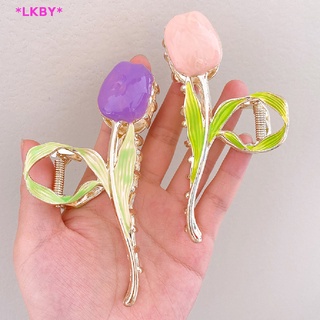 Luckybabys&gt; New Tulip Hair Claw Flower grace Shark Clip Headdress Vintage Ponytail Claw Clip Trendy sweet HAIR CLIP FOR GIRL Hair Jewelry new