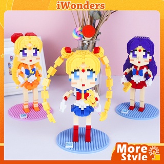 โมเดลบล็อกตัวต่อนาโน การ์ตูนอนิเมะ Janpan Sailor Moon MOC Minako Aino Hino Rei เหมาะกับของขวัญ ของเล่นสําหรับเด็ก