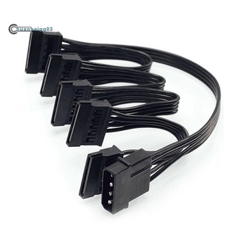 พาวเวอร์ซัพพลาย 4Pin Ide To 5-Port 4Pin Molex To Multi Sata Port 18AWG สายไฟสําหรับฮาร์ดไดรฟ์ Hdd Ssd