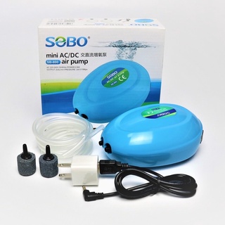 ส่งไว! SOBO SB-800 AC/DC Aquatic Air pump (ปั๊มลมสำรองไฟ พร้อมแบตเตอรี่ในตัว เสียงเงียบ) แถมสายยาง+หัวทรายฟรี ราคาพิเศษ