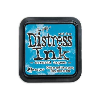 Ranger Ink Tim Holtz Distress® Ink Pad Mermaid Lagoon หมึกปั๊มคุณภาพ สำหรับงานฝีมือ งาน Papercraft  นำเข้า USA