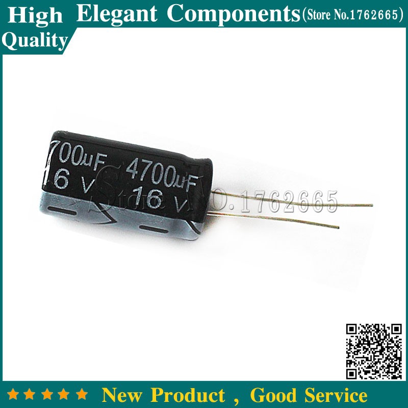 10PCS 4700UF 16V 16V 4700UF Electrolytic Capacitor Size 13*25MM 16 V / 4700 UF A