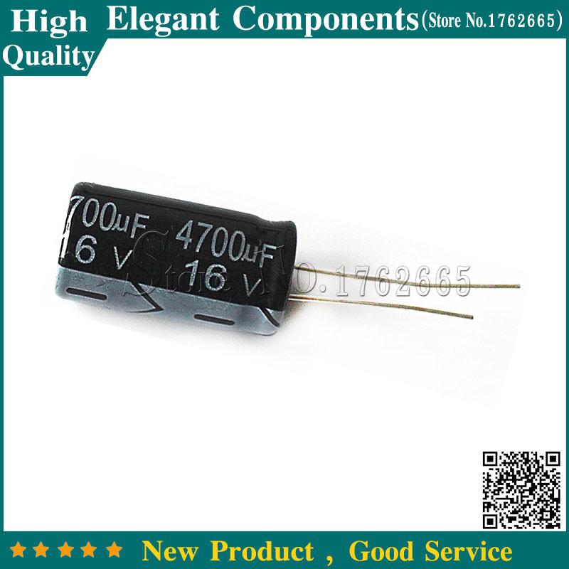 10PCS 4700UF 16V 16V 4700UF Electrolytic Capacitor Size 13*25MM 16 V / 4700 UF A