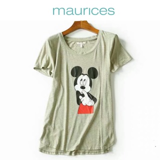 เสื้อยืด ✨MICkEY MOUSE✨สีครีมอ่อนอมเขียว 🐾 งาน MAURICES (Japan)แท้ 💯% (TS062)