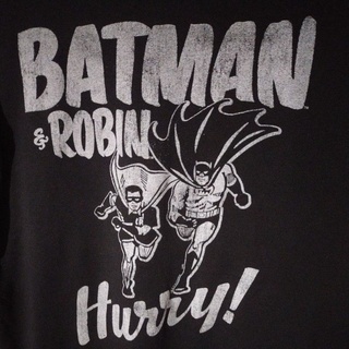 เสื้อยืดมือสอง Vintage Usa การ์ตูนเก่า Batman+Robin ป้ายเก่า ผ้าบาง Size M. อก20/ยาว28