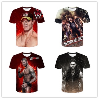 ☋♈♞John Cena 3D printed pattern T-shirt American Wrestling Union WWE fitness breathable fashion mens short sleeves Supp