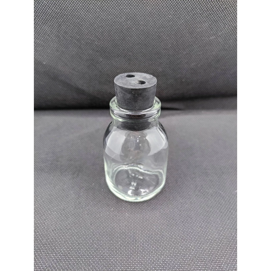 ขวดแก้วใส DIY 50 ml.สูง 8 ซม.พร้อมจุกปิดขวดแบบจุกยาง No.10 (เจาะ 2 รู)