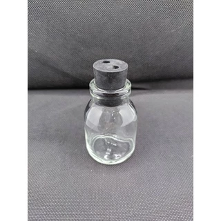 ขวดแก้วใส DIY 50 ml.สูง 8 ซม.พร้อมจุกปิดขวดแบบจุกยาง No.10 (เจาะ 2 รู)