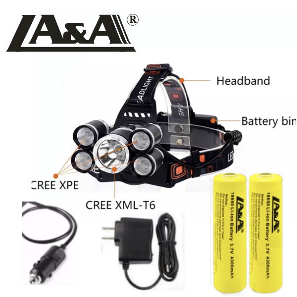 LA&A รุ่นH-5031 หรือQE904 ไฟฉายคาดหัว ไฟฉายคาดหัวLED ไฟฉายเดินป่า ไฟฉายแรงสูง หน้าไฟส่องกบ ไฟฉายคาดหัวแท้ไฟฉายคาดศีรษะ