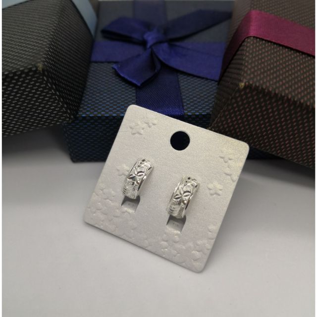 S925sterling เงินรอบต่างหู S925圆银形耳环