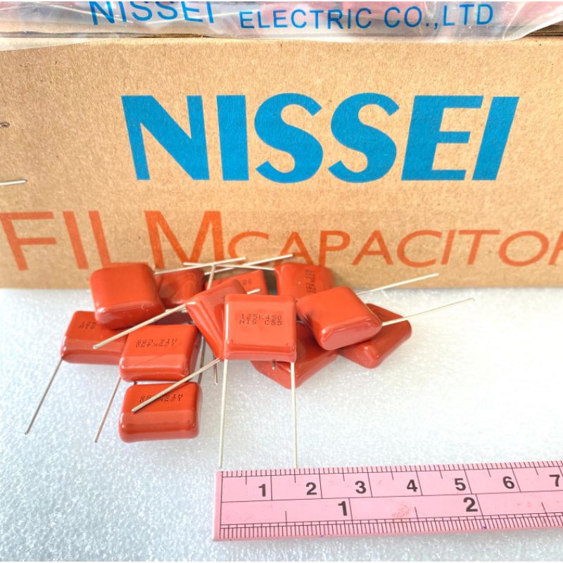 (แพ็ค4ตัว) C 1.2UF 450V 125K450V C125PF 1200nF Cไมล่า NISSEI JAPAN เกรดอย่างดี ของใหม่แกะกล่อ