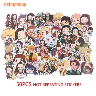 Risingmeup @! สติกเกอร์พีวีซี ลายการ์ตูนอนิเมะ กันน้ํา สําหรับติดตกแต่งกระเป๋าเดินทาง แล็ปท็อป 50 ชิ้น