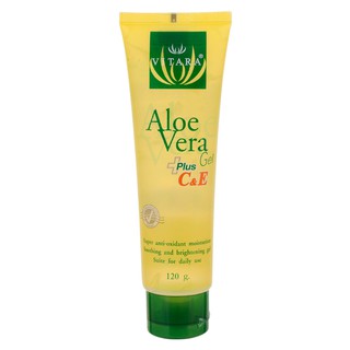 Vitara Aloe Vera Gel Plus C&amp;E 120 g ไวทาร่า เจลว่านหางจระเข้ ผสม วิตามินซี และ วิตามินอี เจลทาหน้า เจลทาผิว