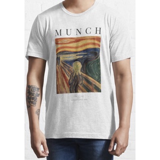 【hot sale】เสื้อยืด ผ้าฝ้ายพรีเมี่ยม พิมพ์ลาย Munch The Scream 100%