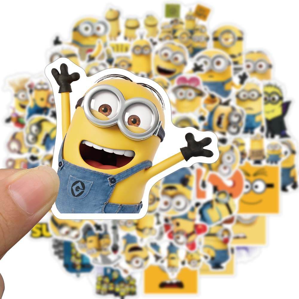 【Large sticker】50Pcs Minions Stickers Waterproof Sunscreen Movie  Stickers Toy Graffiti Stickers Lug