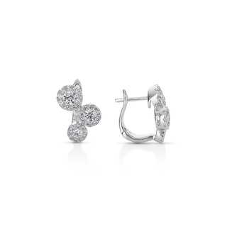 ต่างหูเพชร Simplicity Trio Pave Halo Stud Earrings (EC080)