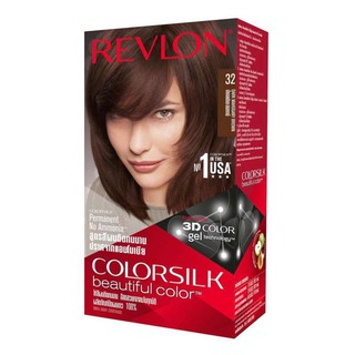 revlon colorsilk เรฟลอน คัลเลอร์ซิลค์ แฮร์คัลเลอร์ No.32 น้ำตาลมาฮอกกานี