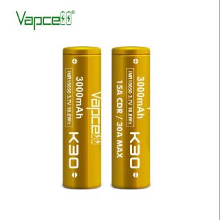 Vapcell K30 สีทอง3000mAh 3.7V ได้ถ่าน2ก้อนแถมกระเป๋าใส่ถ่าน ของแท้เช็คโค๊ตได้